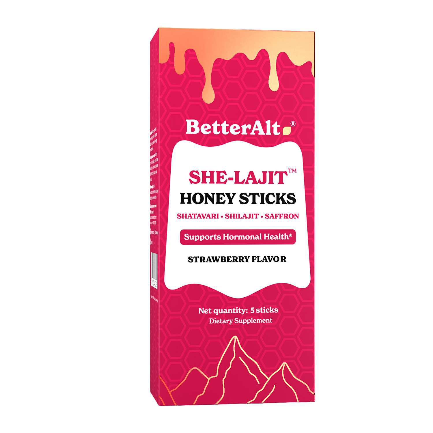 She-lajit Honey Sticks - Strawberry (5 Sticks)